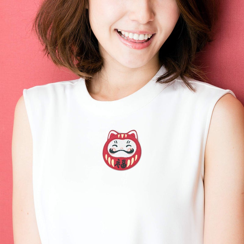 Winks For Days رقعة مطرزة بالكي من Winks For Days Darumeow Lucky Daruma Cat - Image 5